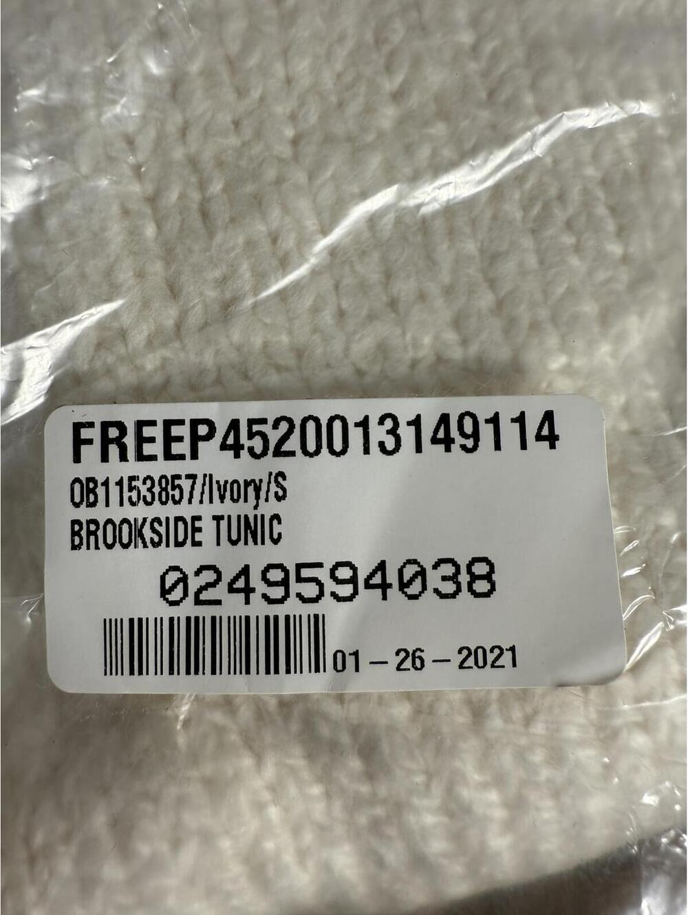 NWT Free People Brookside Tunic Sweater Ivory Knit Pullover Size Small - Picture 8 of 9